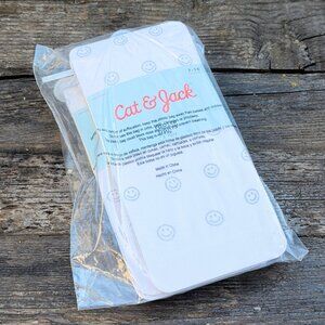 NEW Bundle Cat & Jack White Smiley Face Footed Tights Twin 2 pack Silver Sparkle